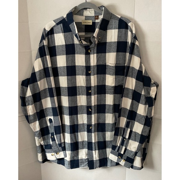 Hobbs Creek Other - Hobbs Creek Mens 2XL Flannel Shirt  Blue White Buffalo Plaid Cotton Button Up